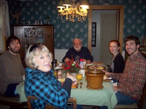 family at dinner table