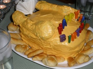 cake looks like a chicken