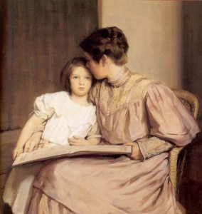 mom and child reading